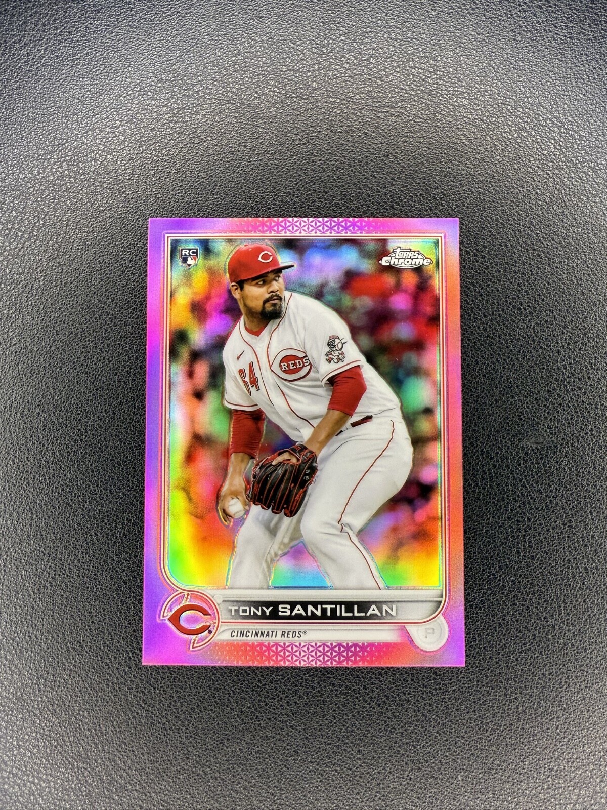 2022 Topps Chrome - Pink Refractor #193 Tony Santillan Rookie