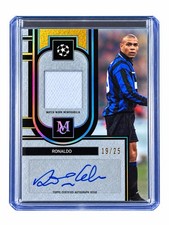 2025-26 Topps Museum Ronaldo Nazario R9 Blue Topaz Auto Relic 19/25 Match Worn