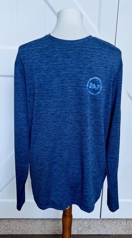 Vineyard Vines Performance Blue Heather Long Sleeve Crewneck T Shirt Size Small