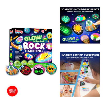 JOYIN Steinsmalset Kinder 6-12 Jahre Glow in der Dunkelheit DIY