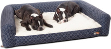 Lightweight Inflatable Dog Bed for Indoor/Outdoor Use, Navy/Geo Flower 27x36