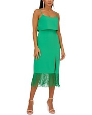 Adrianna By Adrianna Papell Eve Crepe Midi Dress Women's Green 0