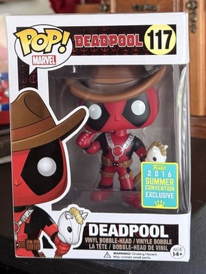 Funko Pop Marvel: DEADPOOL (Cowboy) #117 Gamestop 2016 SDCC Shared Exclusive