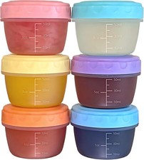 6 Pack Salad Dressing Containers to Go,2.7 OZ Small Sauce Containers with Lids,T