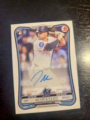 2026 Bowman Jakob Marsee Auto Rookie RC PRV-JMA Miami Marlins