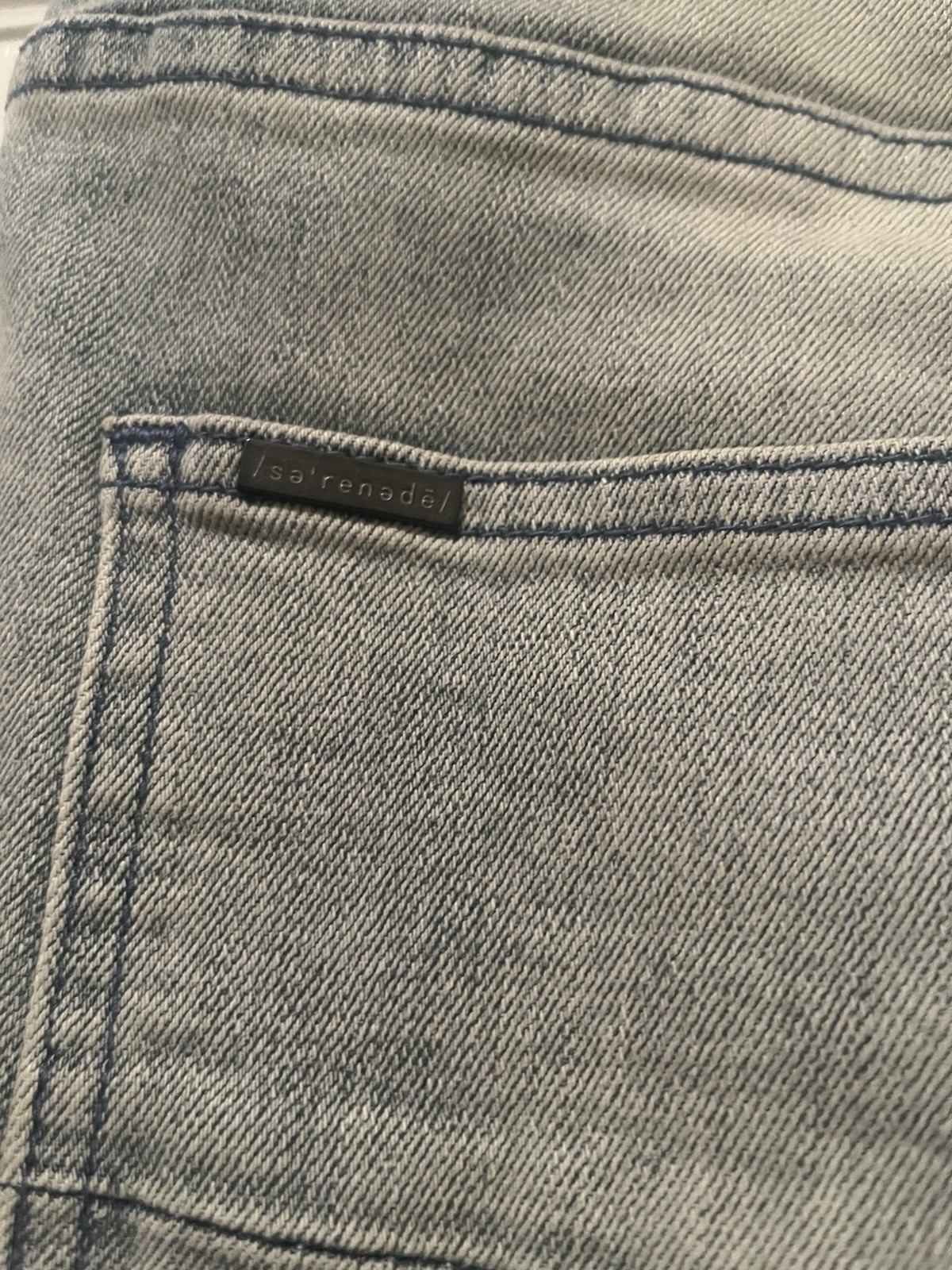 Serenade Patchwork Distressed Denim Stretch Jeans… - image 7