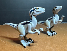Lego Dinosaur Raptor Velociraptor w/ Dark Blue  Tan raptor14 authentic lot of 2