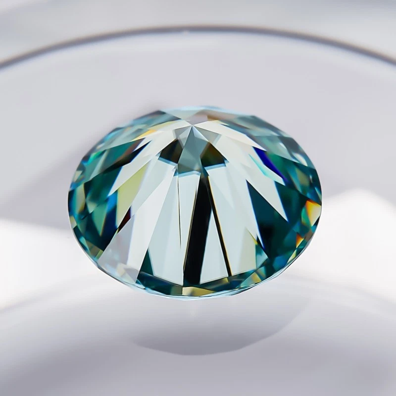 Wholesale Price Aqua Blue 0.5ct Round Cut 1-25pcs Loose Moissanite VVS1 GRA - Image 4 of 4