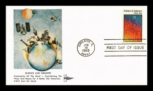 US COVER SCIENCE AND INDUSTRY FIRST DAY ISSUE GILL CRAFT CACHET