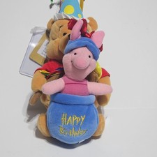 Disney Store UK Happy Birthday Pooh and Piglet Bean bag plush Vintage New