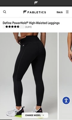 Fabletics Define Powerhold Leggings Full Length Size s
