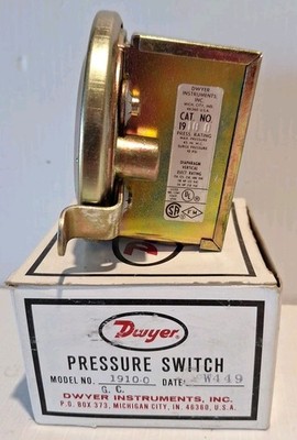 Dwyer Instruments 45 IN. W.C. 10PSI Pressure Switch 1910-0