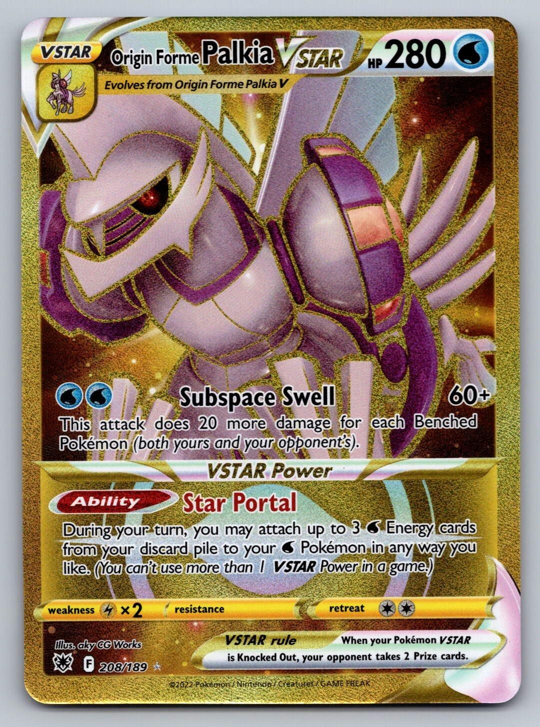 Origin Forme Palkia VSTAR 208/189 Secret Rare Astral Radiance Pokemon Holo NM