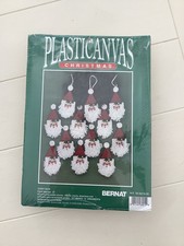 Bernat SAINT NICK Plastic Canvas Christmas Ornaments Set Of 12 Kit 95-8015-00