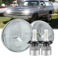 For Dodge Ramcharger 1974-1979 - 7inch Round Led Headlight Hi Lo Beam Light Pair For Dodge Ramcharger 1974-1979 - 7inch Round Led Headlight Hi Lo Beam Light Pair