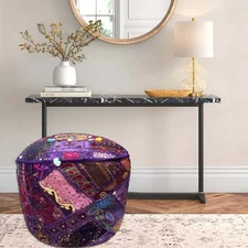 24" INDIAN DÉCOR KUTCH OTTOMAN POUF FURNITURE CHAIR STOOL BENCH PILLOW COVER