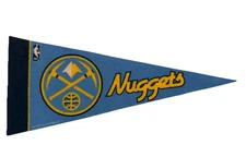 Denver Nuggets Mini Pennant 4”x9" NBA Wall Decor Flag Basketball Old Logo USED