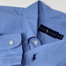 Ralph Lauren Men's XL Blue Button Down Long Sleeve Cotton Shirt Classic Fit