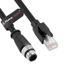 Ethernet Cable M12 A-Code 8 Pin RJ45 Cat6a for Industrial Automation Network 3m