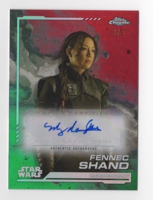 Ming-Na Wen / Fennec Shand 2024 Topps Star Wars Chrome Autograph Card Red /5