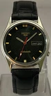 Vintage Casual Seiko5 Black Dial 7009 with "D/D" Watch Leather Strap Automatic
