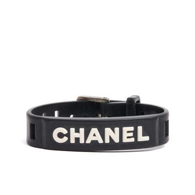 Chanel 1999 Rubber Bracelet CHANEL Iconic Black Rubber Bracelet | eBay