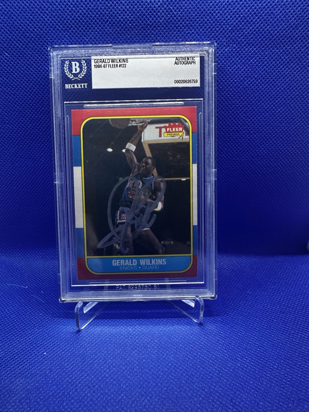 Gerald Wilkins New York Knicks 1986 Fleer #122 Signed Autograph Beckett BAS