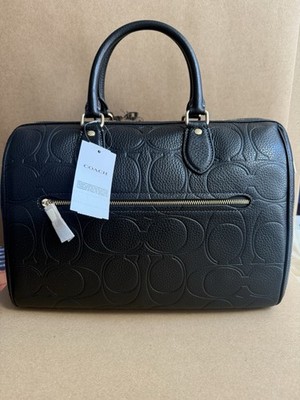 Coach Rowan Large Satchel Bag In Signature Leather CCD53 BLACK