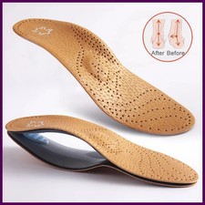 Leather Orthopedic Insole Orthotic Arch Support Instep Flat Foot Shoe Pad PU