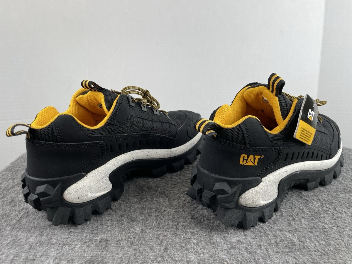 CAT Caterpillar Intruder Black Leather Rubber Chunky Shoes 