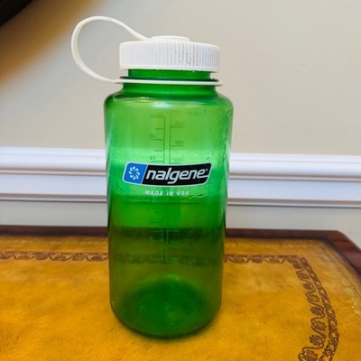 Nalgene Green with White Top 32 oz BPA Free USA Made Wide Mouth Water Bottle
