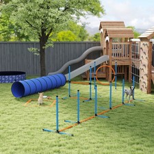 PawHut Dog Agility Training Equipment, 8PCS Agility Training Set for Garden
