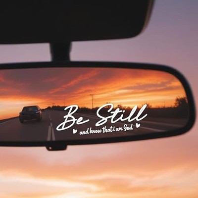 10PCS Be Still and Know That I am God Rearview Mirror Sticker, Rearview Mirror 