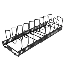 Curtis Stone Adjustable Lid Organizer – Black Rack Holds 11 Pot/Pan Lids