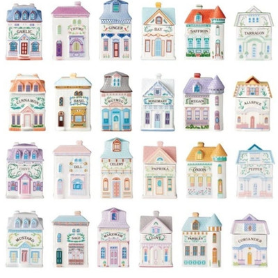 2024 Lenox Spice Village Holiday 24 Piece Porcelain Spice Jar Box Set