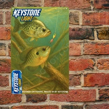 Keystone Light Beer Fishing Metal Sign - Bar Cabin Man Cave Garage Decor