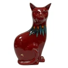 Poole Pottery Cat Figurine Red Glazed Vintage Collectable (BFD)