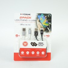 Lightning MFI Certified Cables USB 1 white 6ft  1 Black 10ft 2 Pack - New
