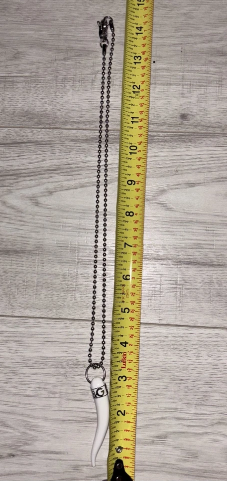 Dolce & Gabbana D&G 2.5” White Horn Pendant with 22” Stainless Steel Ball Chain - Image 4 of 4