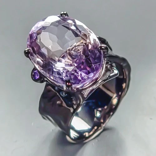 Vintage ring 23 ct Natural Ametrine Ring 925 Sterling Silver Size 7 /R454788