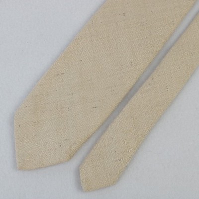 VTG ROBERT TALBOTT IVORY CREAM SUPER SLUBBY KNIT SHANTUNG SILK NECKTIE