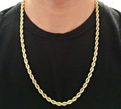 Gold Chain 14k Gold Rope Chain 24in 6mm Ebay