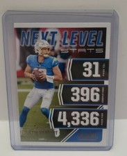 2021 Score Next Level Stats, Justin Herbert #NL10, Los Angeles Chargers