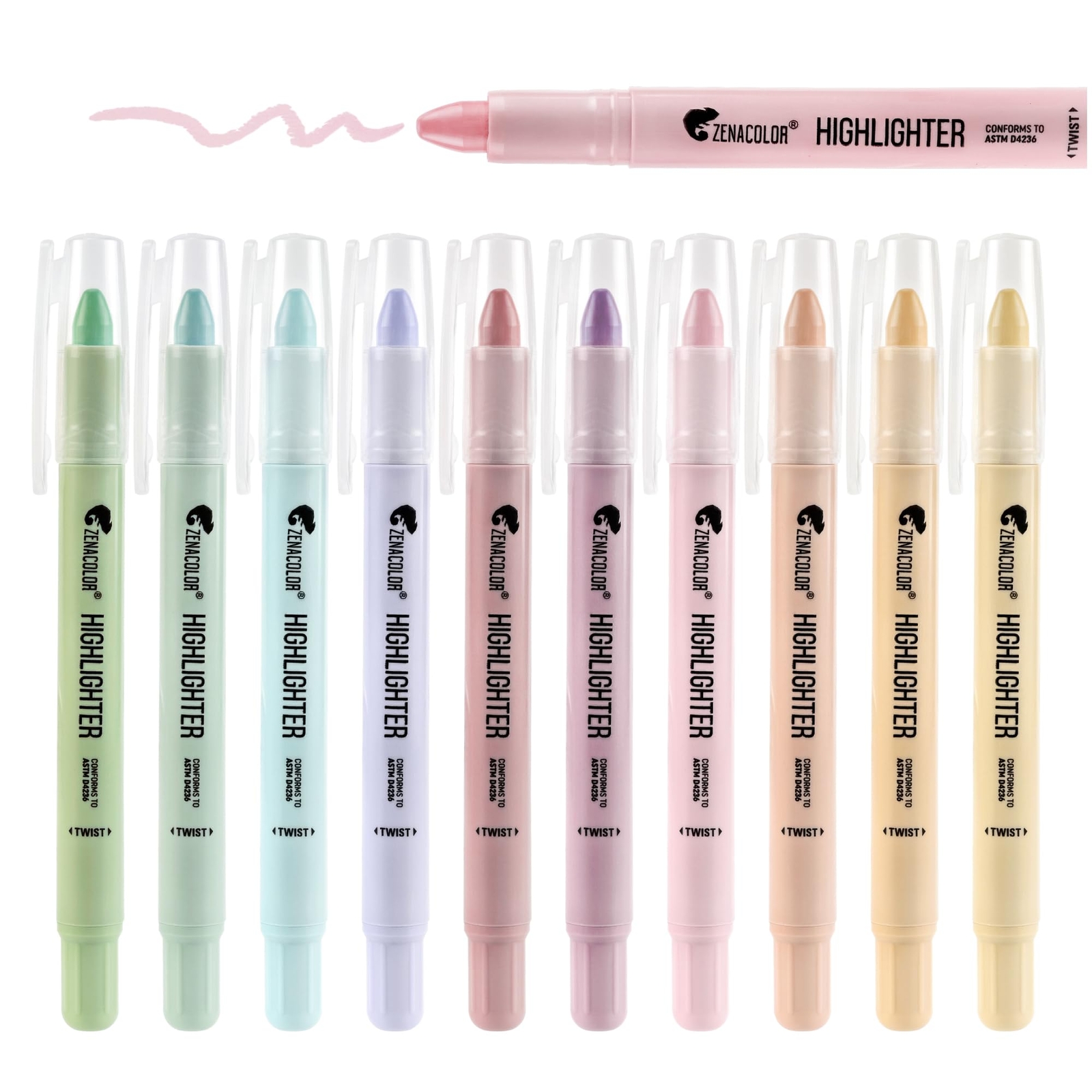 Zenacolor Bible Highlighters No Bleed - Pack of 10 Soft Wax Gel Highlighters ...-image