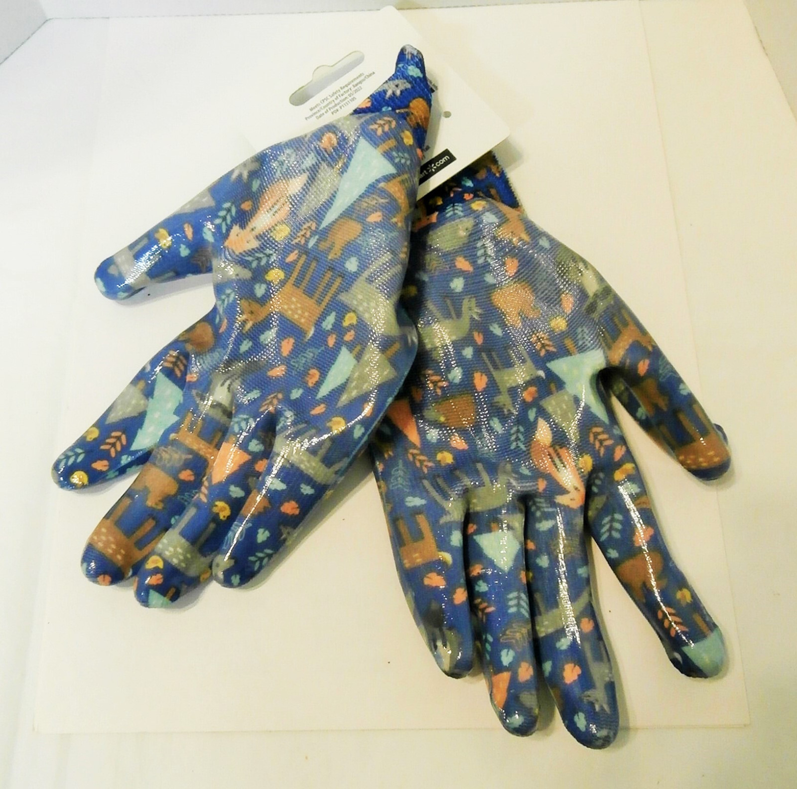 Gardening Gloves Youth Nitrile Children Kids Size 8+ Blue 100
