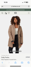 Water-repellent Tentree Insulated Parka Hooded Long Length Parka Fossil, Size S