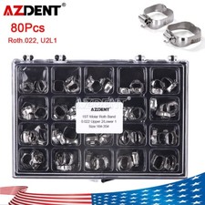 80 Pcs AZDENT Dental Orthodontic 1st Molar Bands Buccal Tubes Roth 022" 16 -35