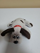 Vintage 1980's Tonka Pound Puppy Gray w/Black Ears 7" Hook  Loop Front Legs