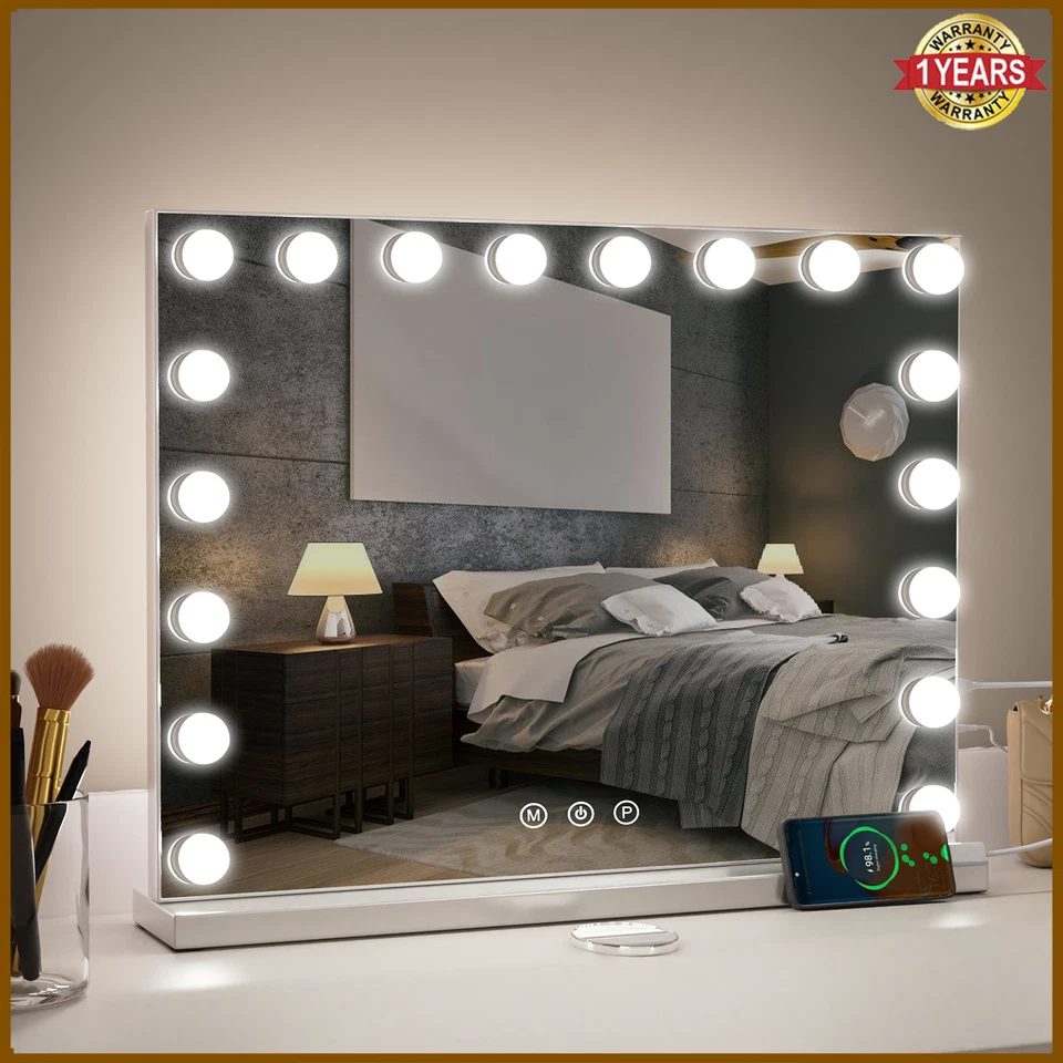 YAMISSI Hollywood Makeup Mirror Large Vanity Light Mirror with Dimmable LED Bulb