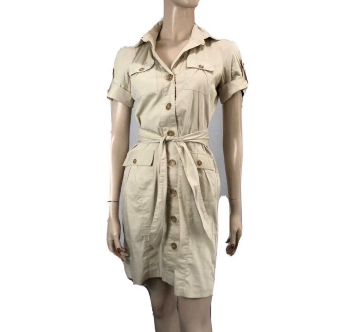 seya. Safari Cotton Button Front Dress